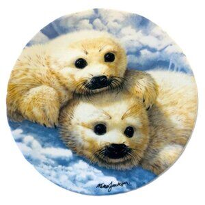 Vintage Plate Baby Seals Royal Grafton 1990 Beauty of Polar Wildlife